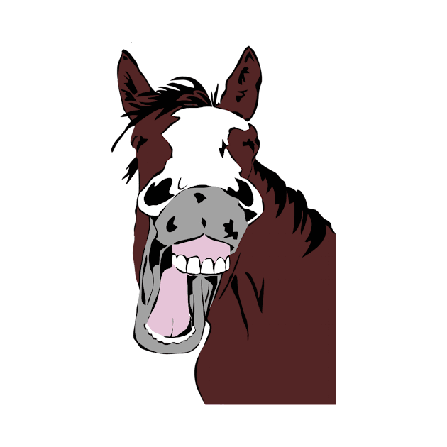 Funny Horse Laughing by Country Mouse Studio