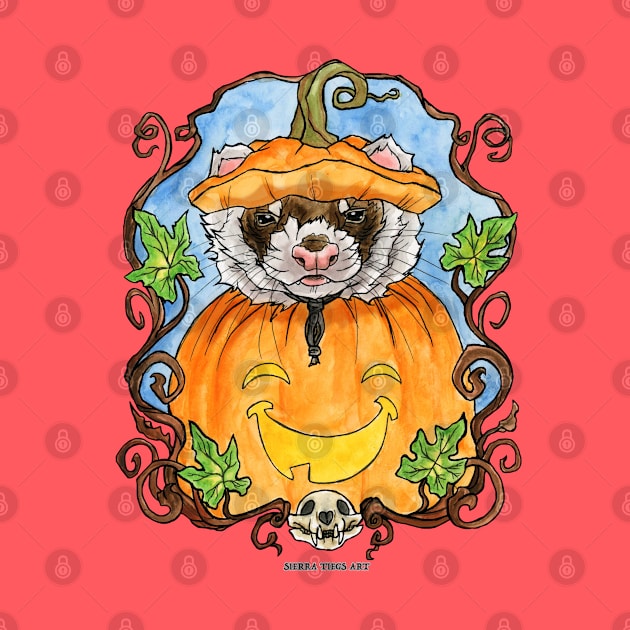 The Great Ferret Pumpkin by SierraTiegsArt