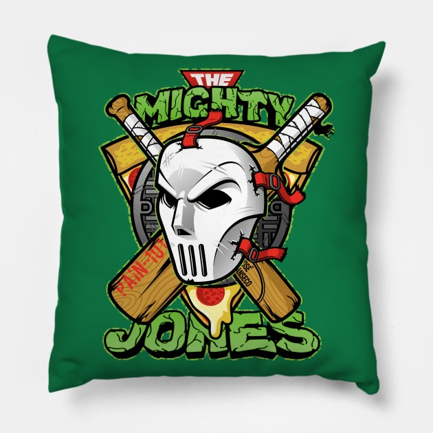 The Mighty Jones Pillow by harebrained