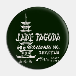 Retro Vintage Jade Pagoda Restaurant Seattle Pin