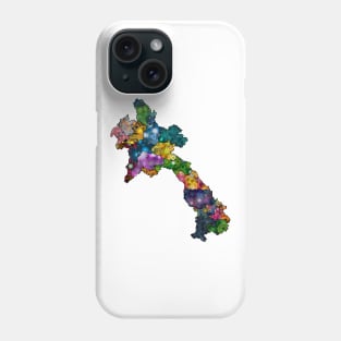 Spirograph Patterned Laos Provinces Map Phone Case