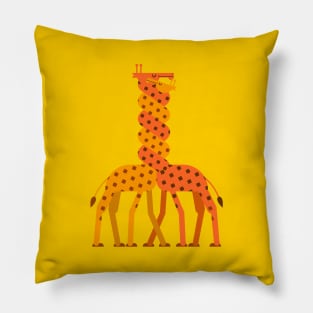 Two Giraffes Love Twisted Neck Pillow