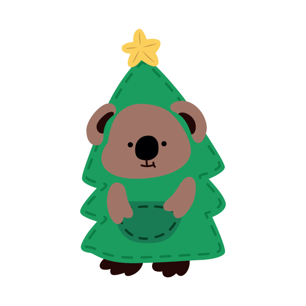 Cute Koala Dressed As a Christmas Tree by Random_stuff_420