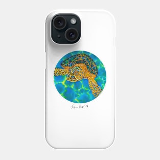 Caribbean unveiled on silk | Opal Sea Turtle Phone Case