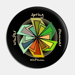 Four Seasons Changing Abstract Pin