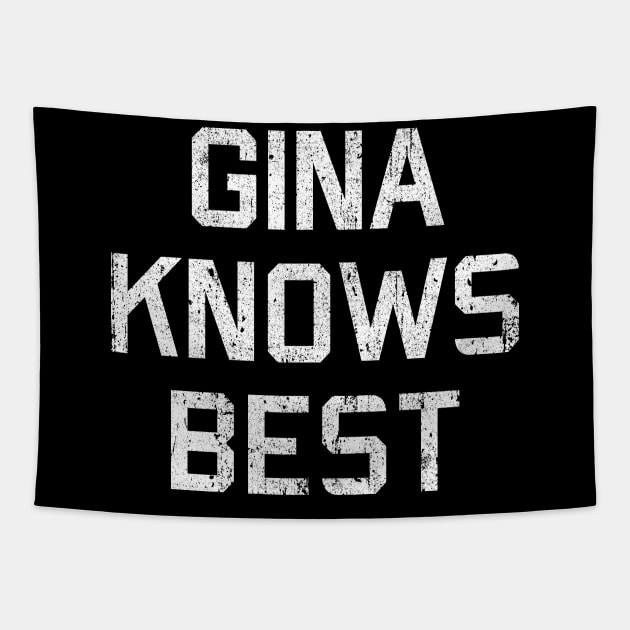 Gina Knows Best Tapestry by huckblade