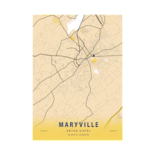 Maryville - United States Yellow City Map T-Shirt