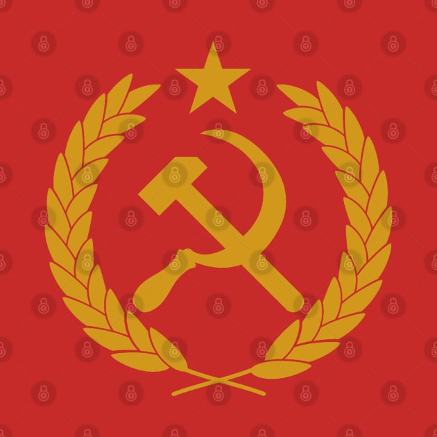 Hammer and Sickle - Yellow Communist Emblem by Distant War