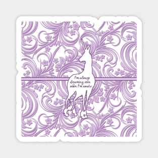 The Last Unicorn Lavender Flowers Magnet