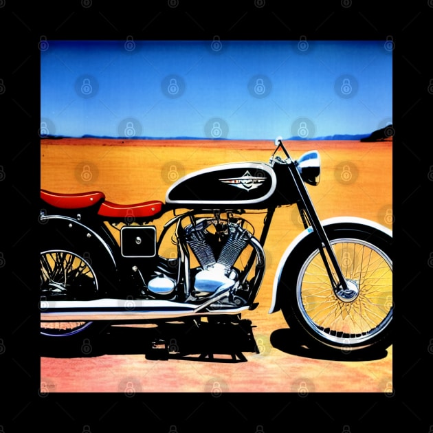 Vintage Black Motorcycle Poster by BAYFAIRE