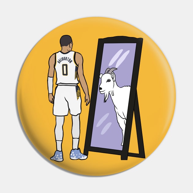 Tyrese Haliburton Mirror GOAT Pin by rattraptees