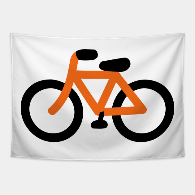 Orange Bicycle Bike Emoticon Tapestry by AnotherOne