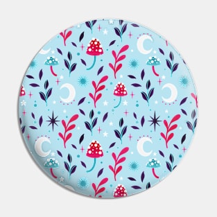 Colorful mushroom hunter pattern Pin