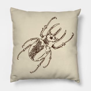 Rhinoceros beetle pointillism illustration Pillow