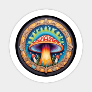 Mushroom Mandala - Red Cap Magnet