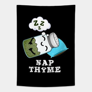 Nap Thyme Cute Sleeping Herb Pun Tapestry