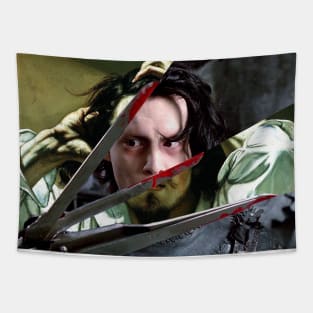 The Desperate Man by Gustave Courbet and Edward Scissorhands Tapestry