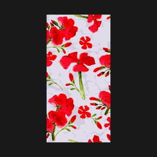 Red Flowers Blooming T-Shirt