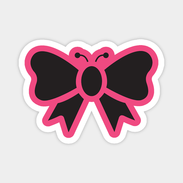 RIBBON BUTTERFLY (BLACK ) Magnet by MIZART