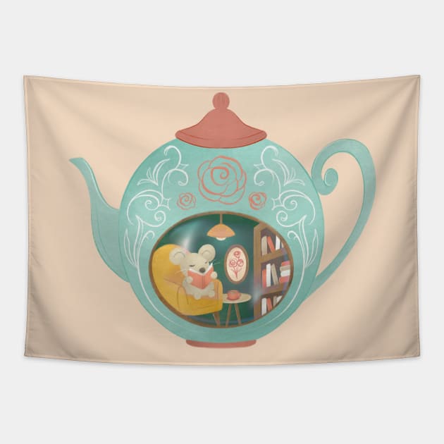 TEAPOT LIBRARY Tapestry by Catarinabookdesigns