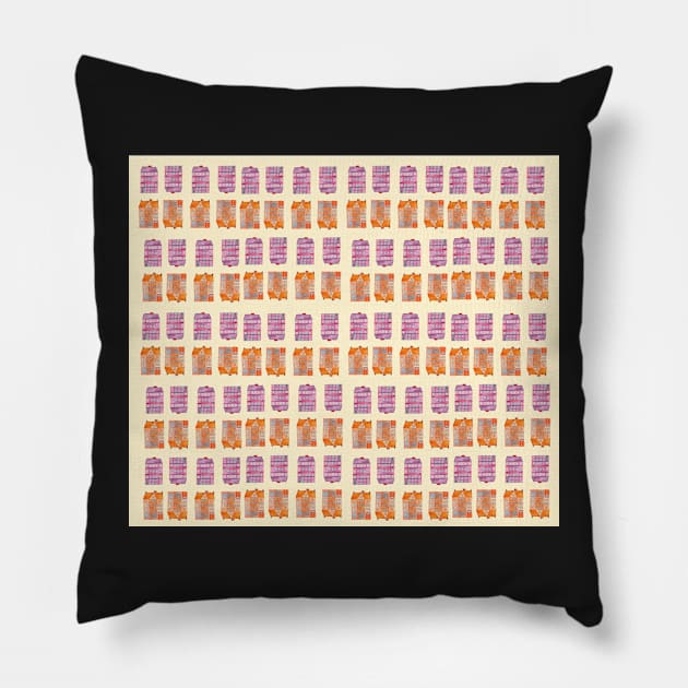 European Townhouse Tile Pattern Pillow by Colzo Art