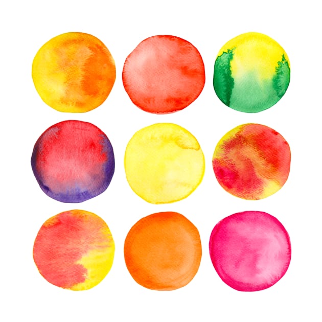 Watercolour yellow dots by MashaVed