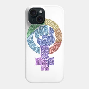 Rainbow Swirls Feminist Symbol Phone Case