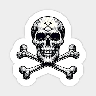 Skull and Crossbones - Jolly Roger Design Magnet
