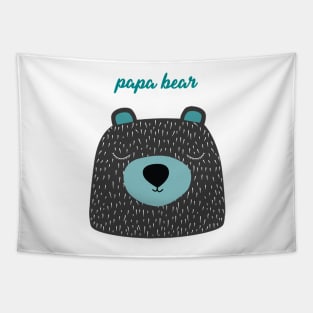 Blue Papa Bear Tapestry