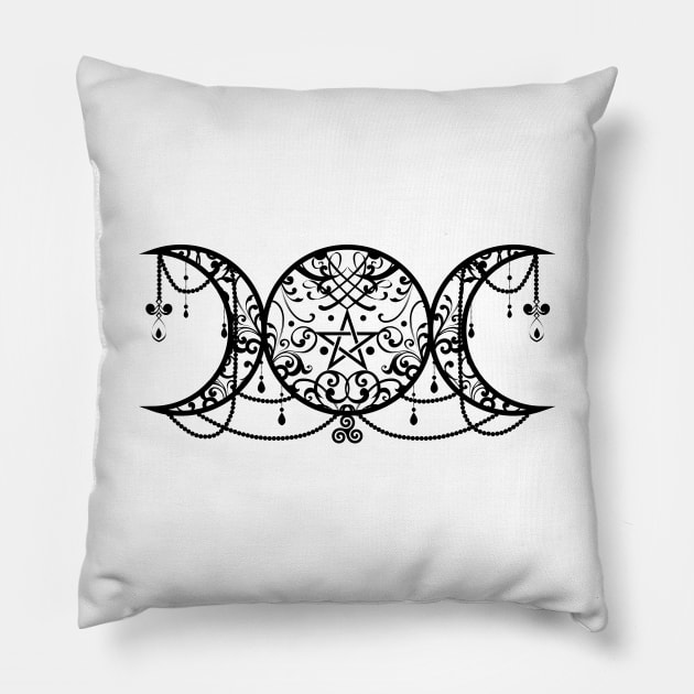 Triple Moon - Triple Goddess Ornament Pillow by Nartissima