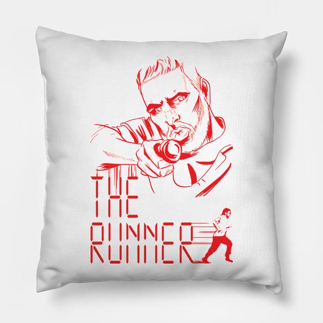 The Runner - Running Design Pillow by TheWangers