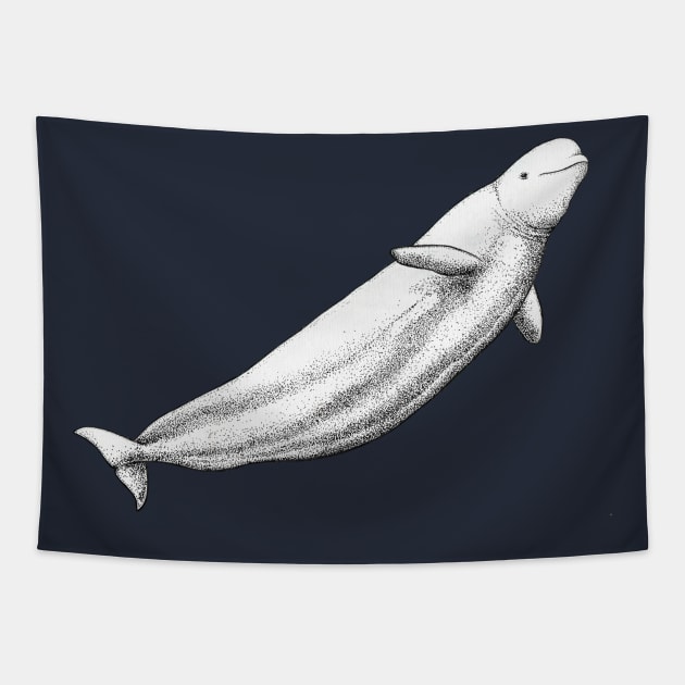 Beluga for whale and dolphin lovers Tapestry by chloeyzoard