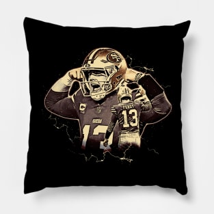 brock purdy vintage design Pillow