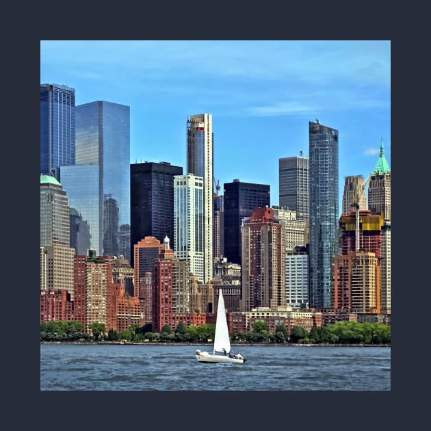 Manhattan NY – Sailboat By Manhattan Skyline by SusanSavad