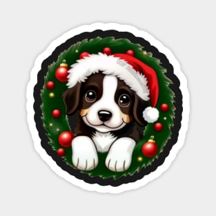 Puppy In A Wreath Magnet