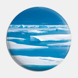 Icy Ocean with Floating Icebergs Pin