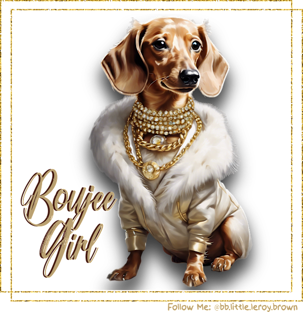 Boujee Girl Dachshund Wearing Luxurious Coat & Gold Necklaces Kids T-Shirt by Long-N-Short-Shop