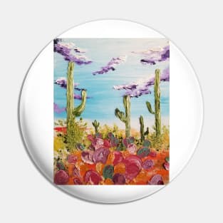 Colorful Desert Landscape, Modern Impressionism Cactus Artwork, Bright Colorful Desert, Desert Scape Pin