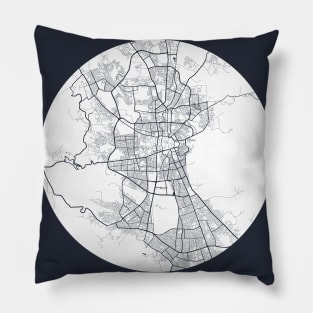 Sana'a, Yemen City Map - Full Moon Pillow