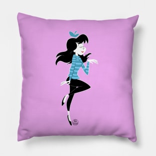 BEATNIK GIRL DANCING Pillow