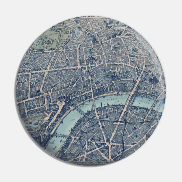 1890s London Map Pin by shippingdragons