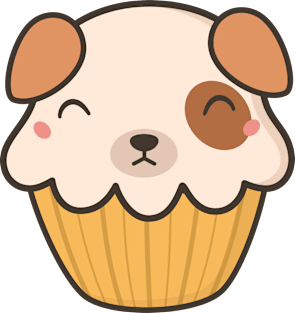 Delish Kawaii Cute Puppy Dog Cupcake Magnet