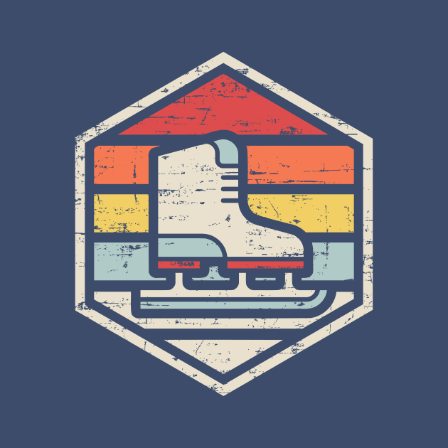 Retro Badge Ice Skate by rojakdesigns