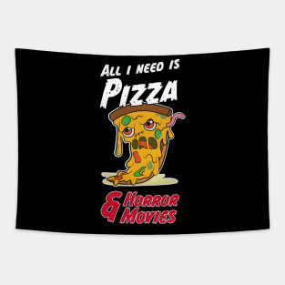 Halloween Party Gift For A Horror Movie And Pizza Tapestry