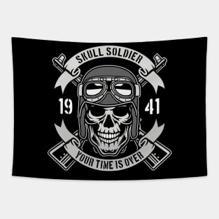 Skull Soldier Time Is Over Tapestry