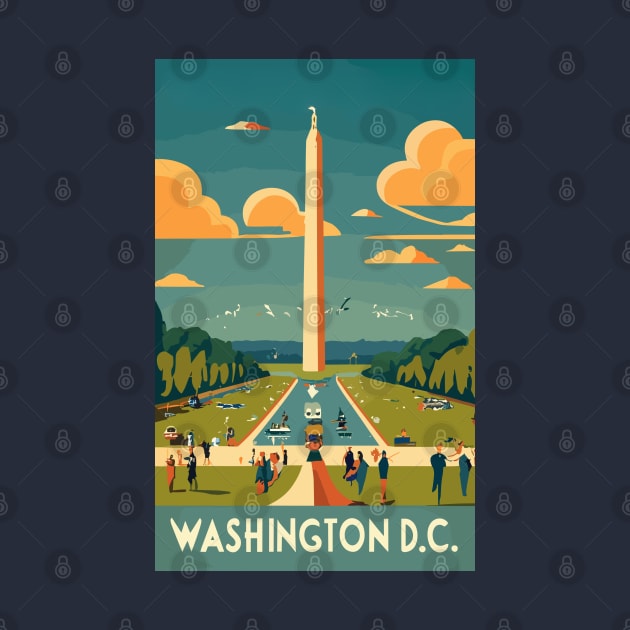 A Vintage Travel Art of Washington DC - US by goodoldvintage