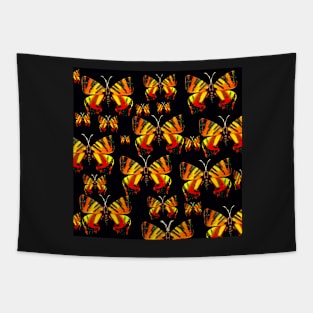 AUTUMN TIGER BUTTERFLY ORANGE YELLOW GOLD AND BLACK Tapestry