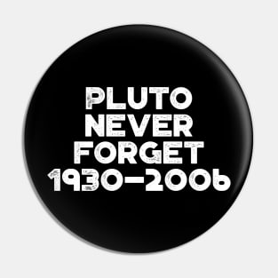 Pluto Never Forget 1930-2006 Vintage Retro (White) Pin