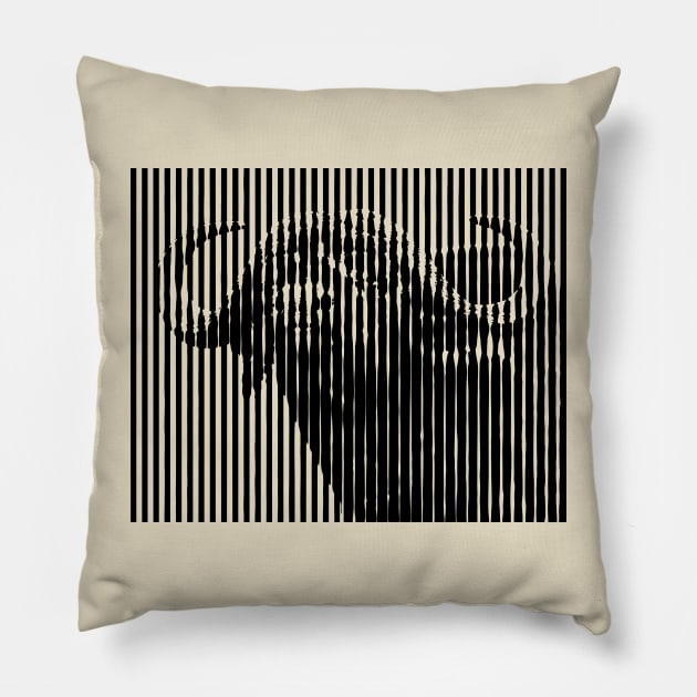 Buffalo Bull Close-up Anamorphic Pop Art Pillow by scotch