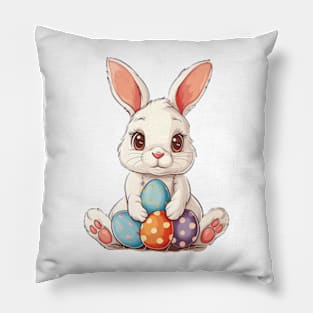 Retro Cute Easter Bunny Pillow